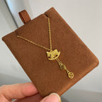 25 Silver Fragments Ice-Shaped Wooden Horse Copper Coin Tassel Necklace