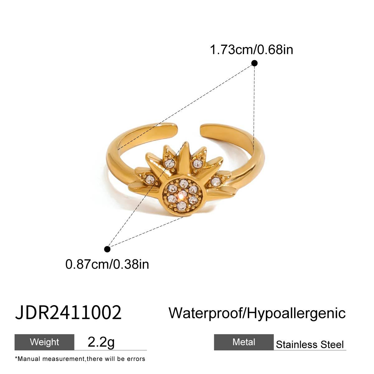 High-end stainless steel moon stacked ring