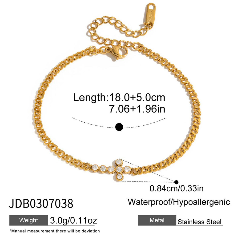 High-quality stainless steel zircon bracelet that won't fade.