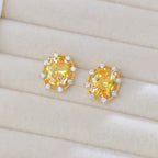 Yellow zircon exquisite butterfly French light luxury copper alloy set