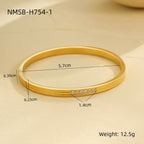 18k gold diamond-set stainless steel vintage stacked bracelet