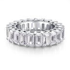 925 Sterling Silver High Carbon Diamond Full Diamond Stackable Ring