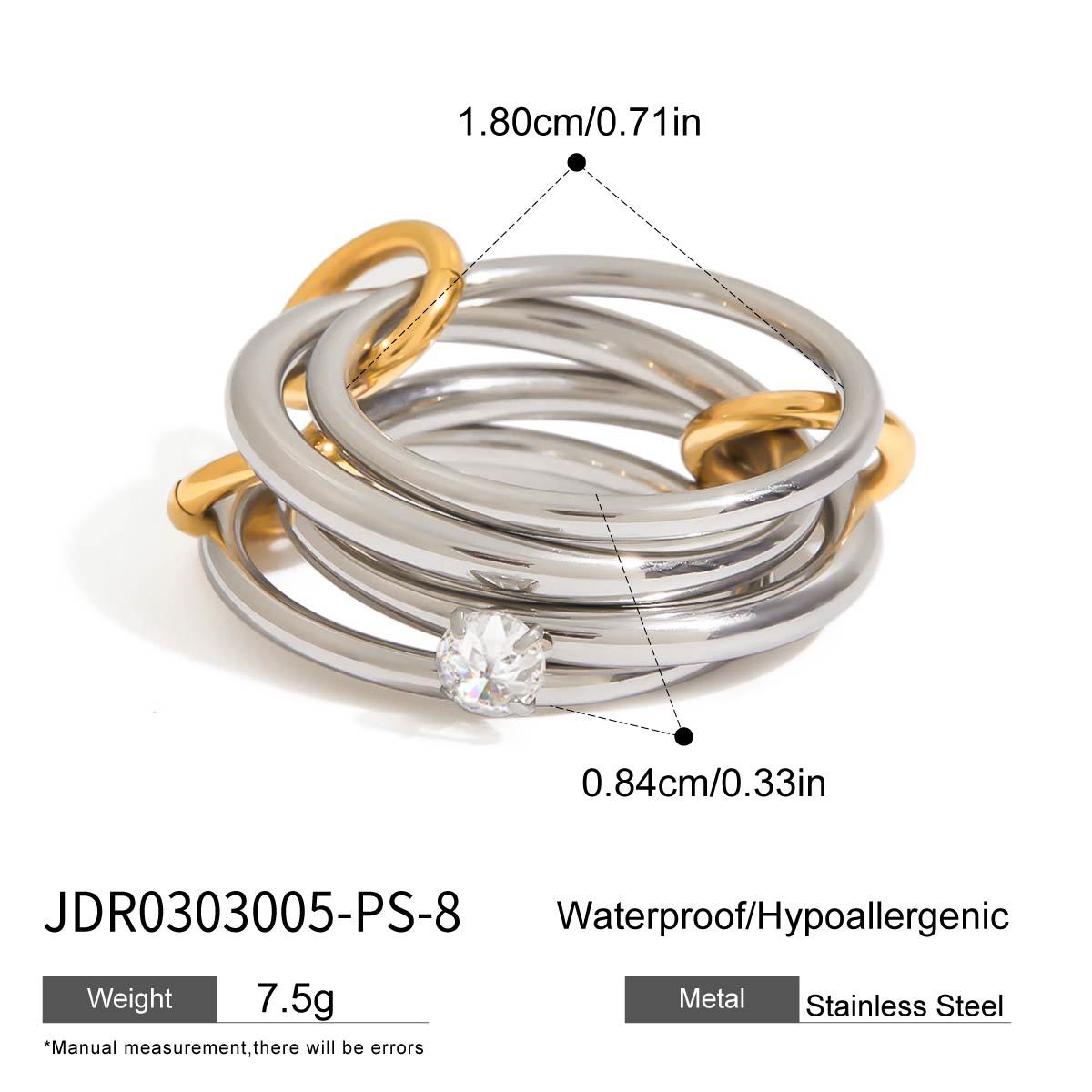 Zircon plain band ring that won't fade even when layered.