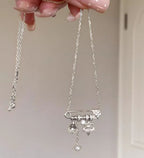 Brushed Iris Flower Starburst Yellow Water Pendant Brooch Copper Alloy Necklace