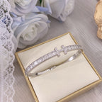 Zirconia full diamond letter H copper alloy bracelet