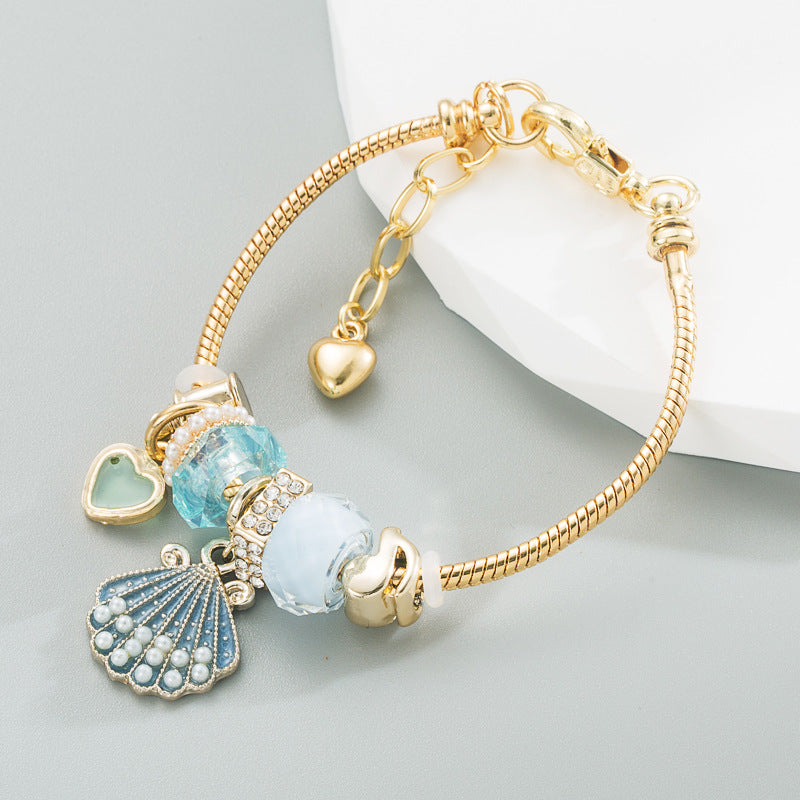 Vintage Pearl Shell Alloy Bracelet