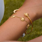 Sun-decorated stainless steel premium bracelet