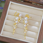 Golden Leaf Zircon Pearl Copper Alloy Set