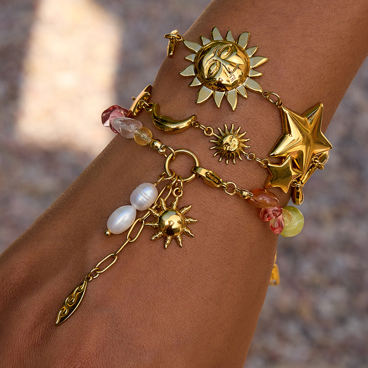 Colorful star stainless steel non-fading bracelet