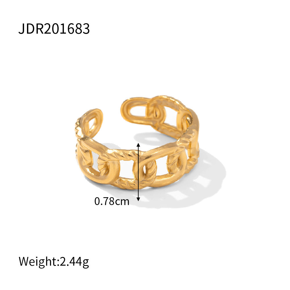 Rhinestone Stainless Steel High-End Ring