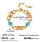 Luxury Stainless Steel Turquoise Bracelet
