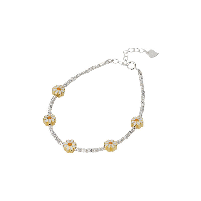 925 Sterling Silver Daisy Fragment Silver Flower Necklace