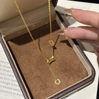 925 Sterling Silver Honeycomb Slim Waist Fish Scale Tassel Necklace