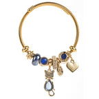 Vintage Cat Heart Stainless Steel Bracelet
