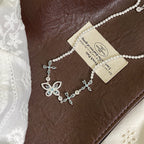 Blue zircon butterfly and flower super sparkly full diamond copper alloy bracelet