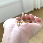 Bauhinia flower purple diamond-set copper alloy ring