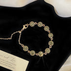 Coffee Gold Round Adjustable Copper Alloy Set