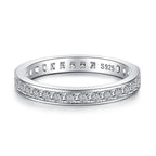 925 Sterling Silver High Carbon Diamond Full Diamond Stackable Ring