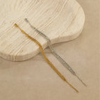 High-end multi-layered stainless steel stacked zircon bracelet