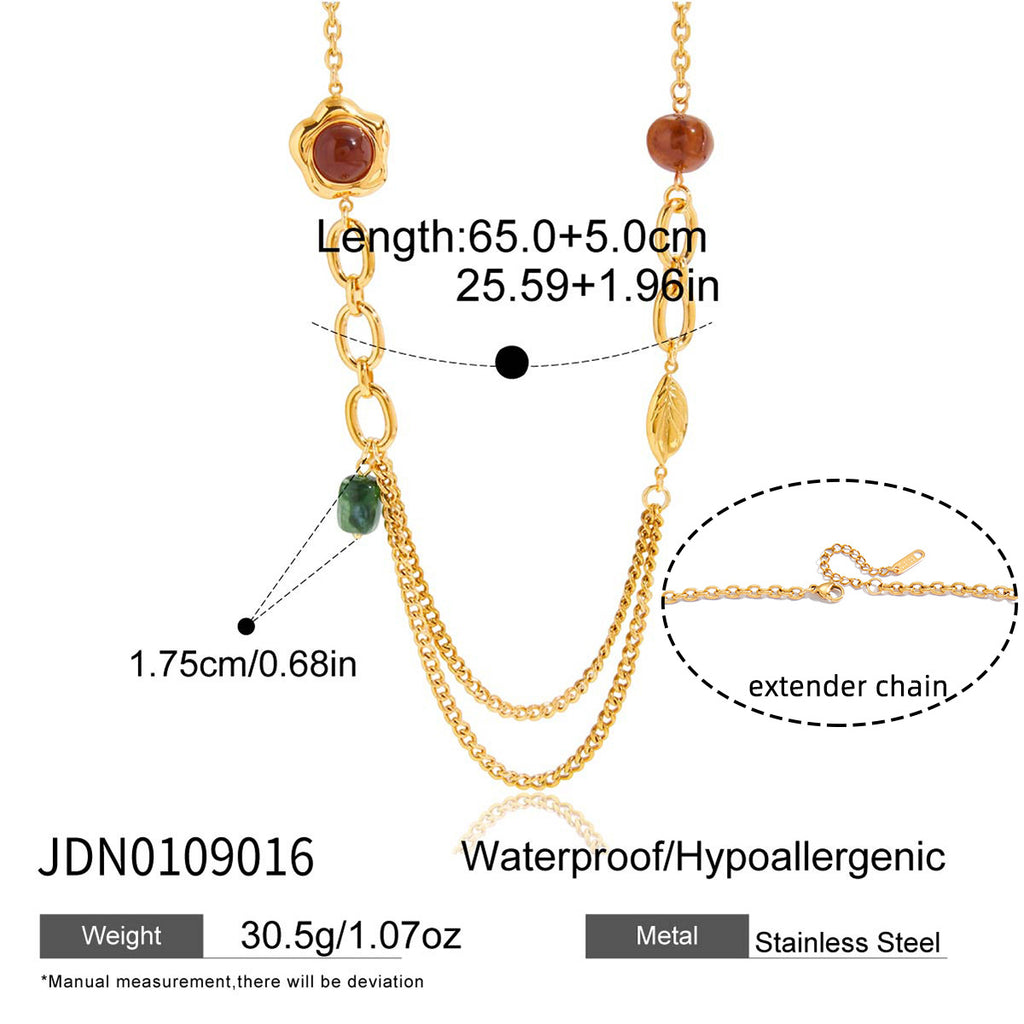 Luxury-featured stainless steel resin sweater chain