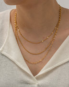 18k gold three-layer stainless steel necklace