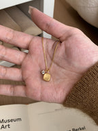 Little Bean Rose Brushed Sugar Cube Copper Alloy Necklace