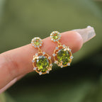 French-style design butterfly olive green zircon openwork copper alloy set