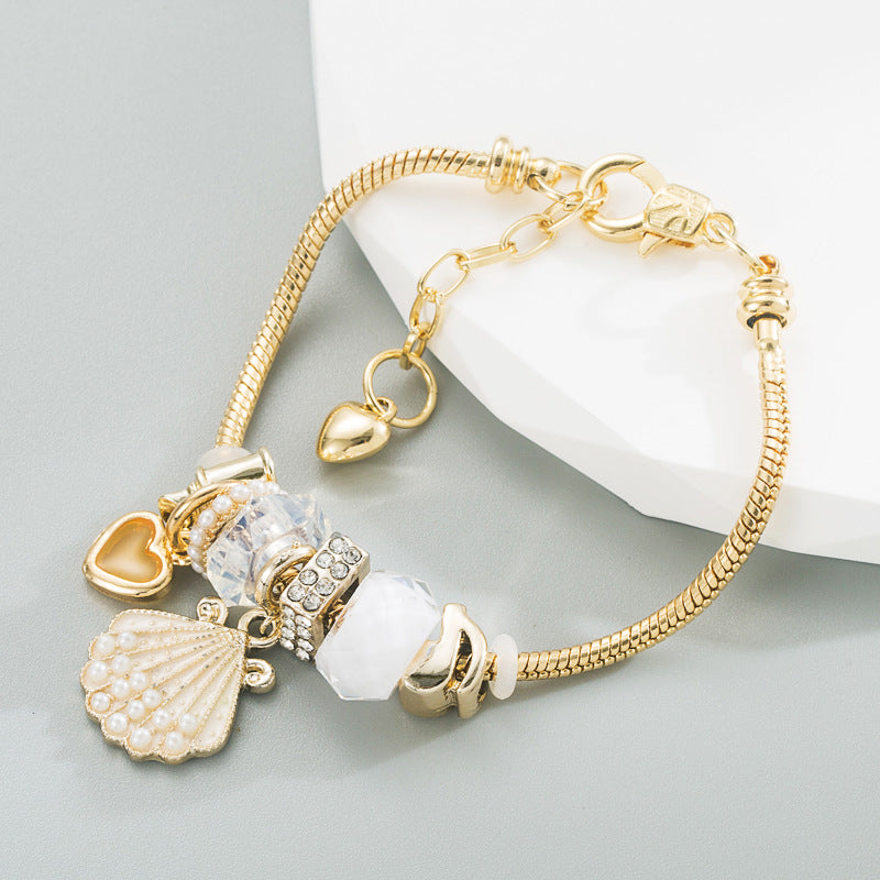 Vintage Pearl Shell Alloy Bracelet