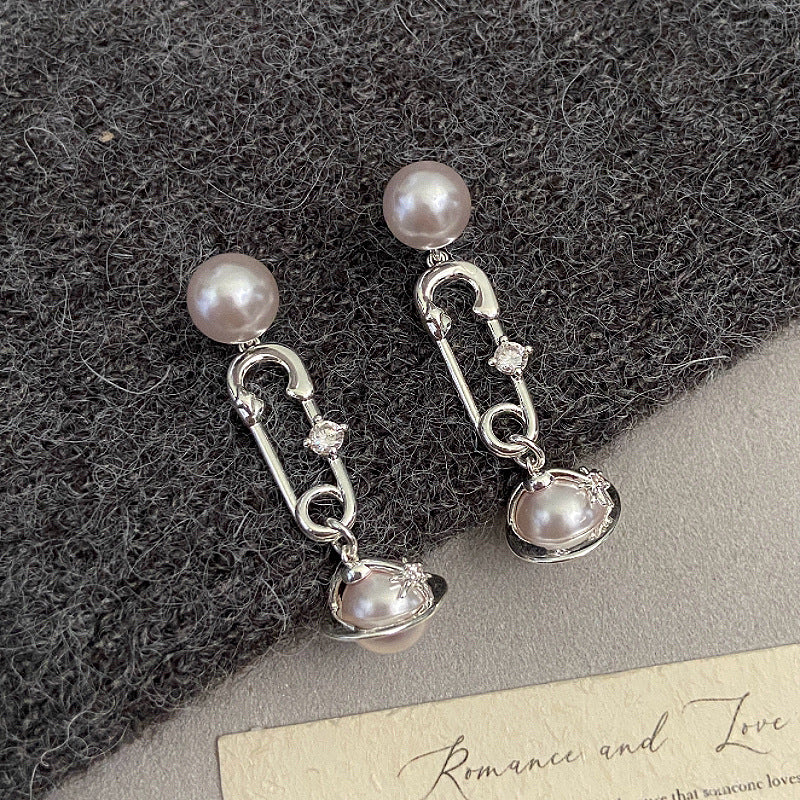 French Manta Rose Pearl Brooch Saturn Pull-Out Bracelet