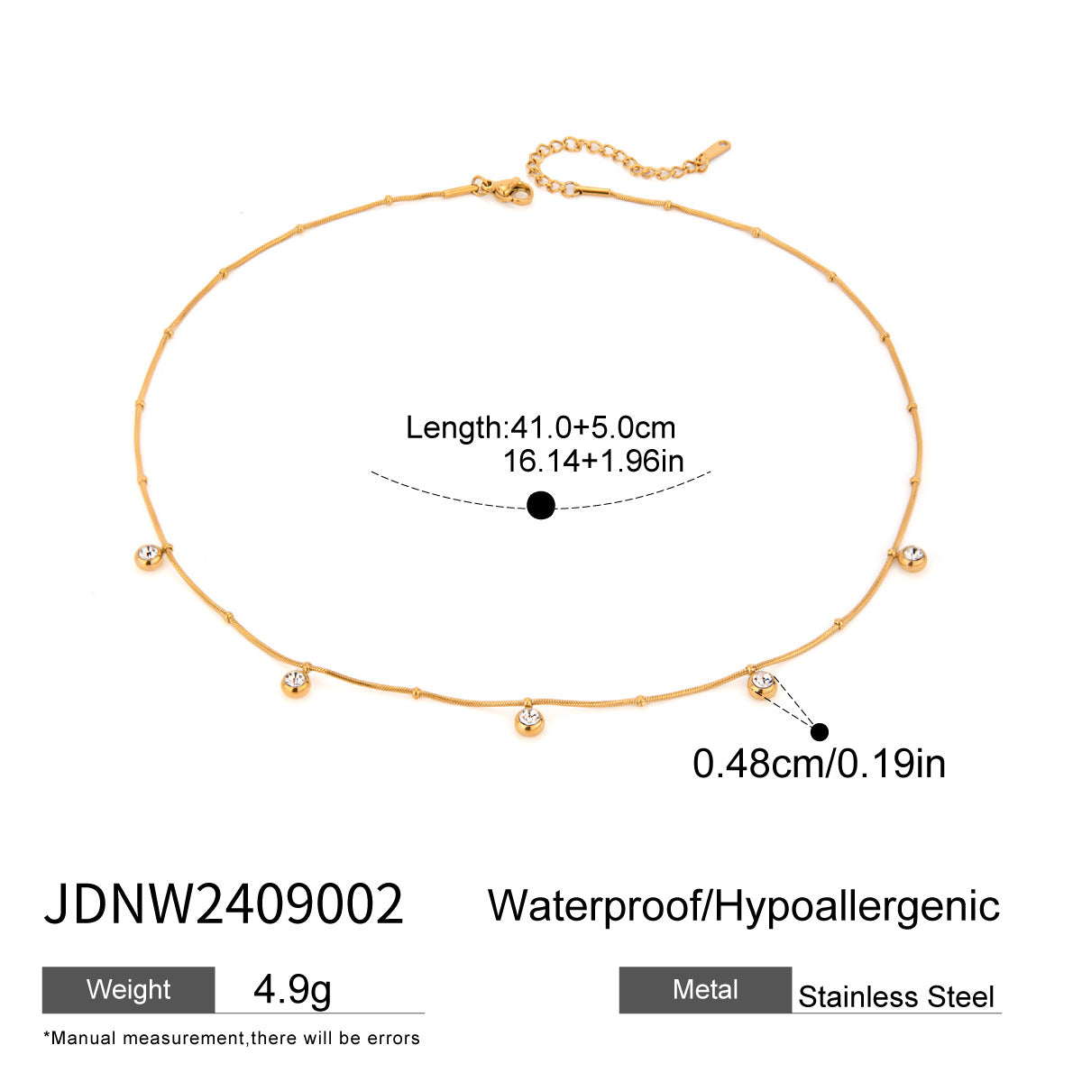 Pearl Luxury Stainless Steel Colorfast Necklace