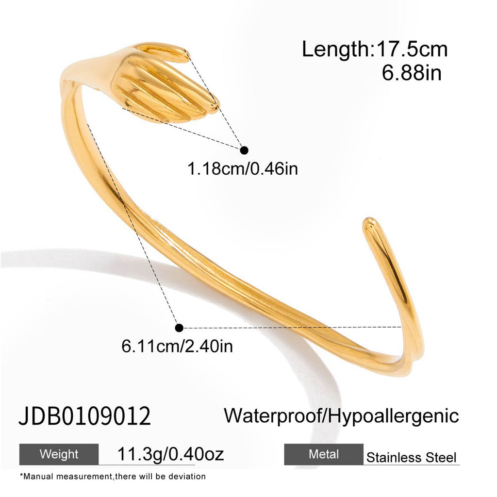 Tiger's Eye Stainless Steel 18k Gold Non-Fading Open Bangle