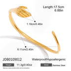 Tiger's Eye Stainless Steel 18k Gold Non-Fading Open Bangle