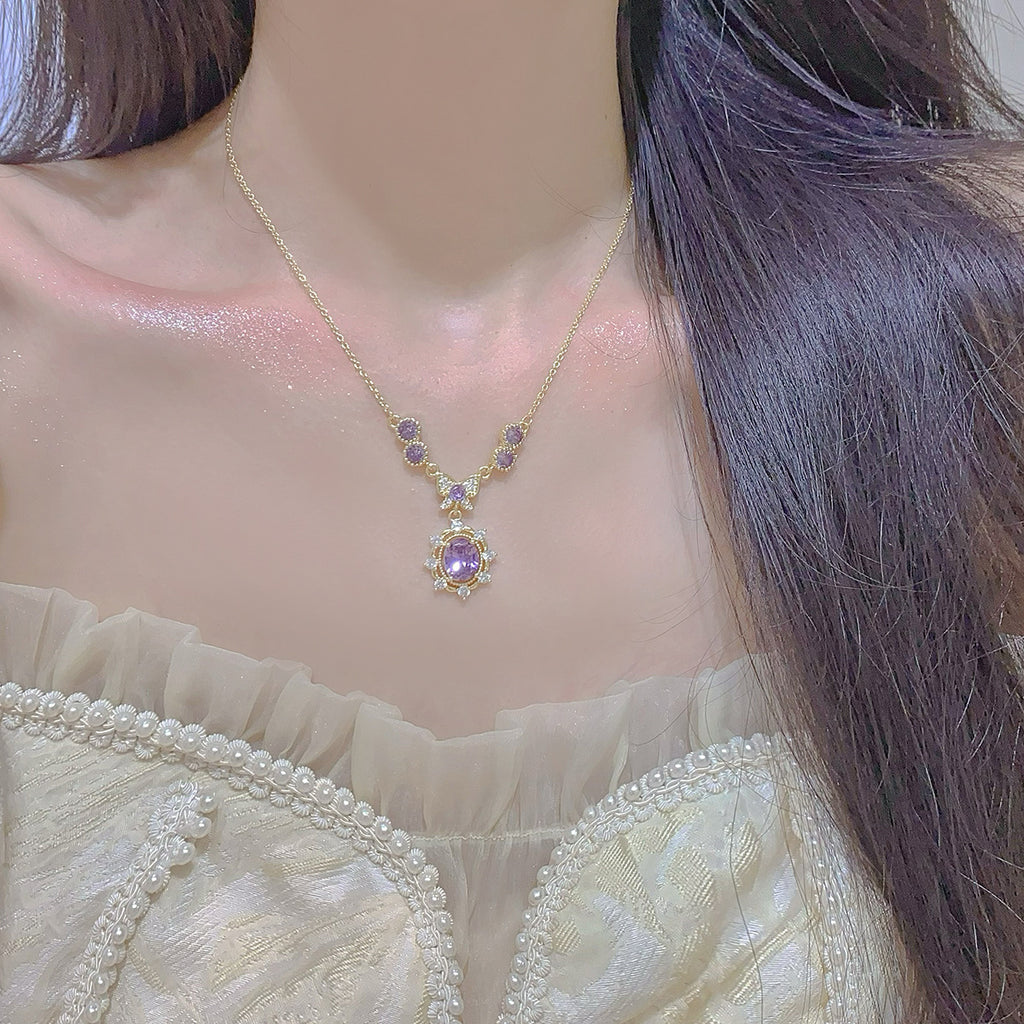 Purple Zircon Lavender Manor Series Butterfly Copper Alloy Set