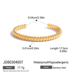 18k gold pearl stacked stainless steel bracelet
