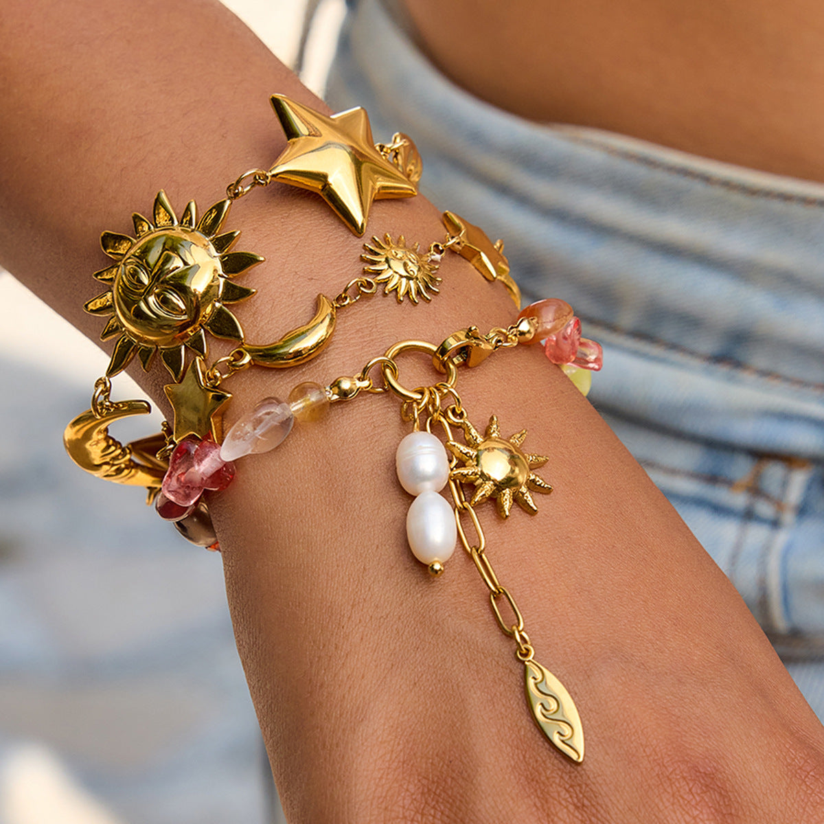 Colorful star stainless steel non-fading bracelet