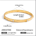 Zircon colorfast 18k gold stainless steel bracelet