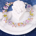 Rainbow Zircon Flower Copper Alloy Bracelet