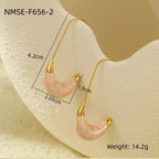 C-shaped stainless steel teardrop earrings in 18K gold that won't fade.