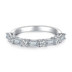 925 Sterling Silver High Carbon Diamond Full Diamond Stackable Ring