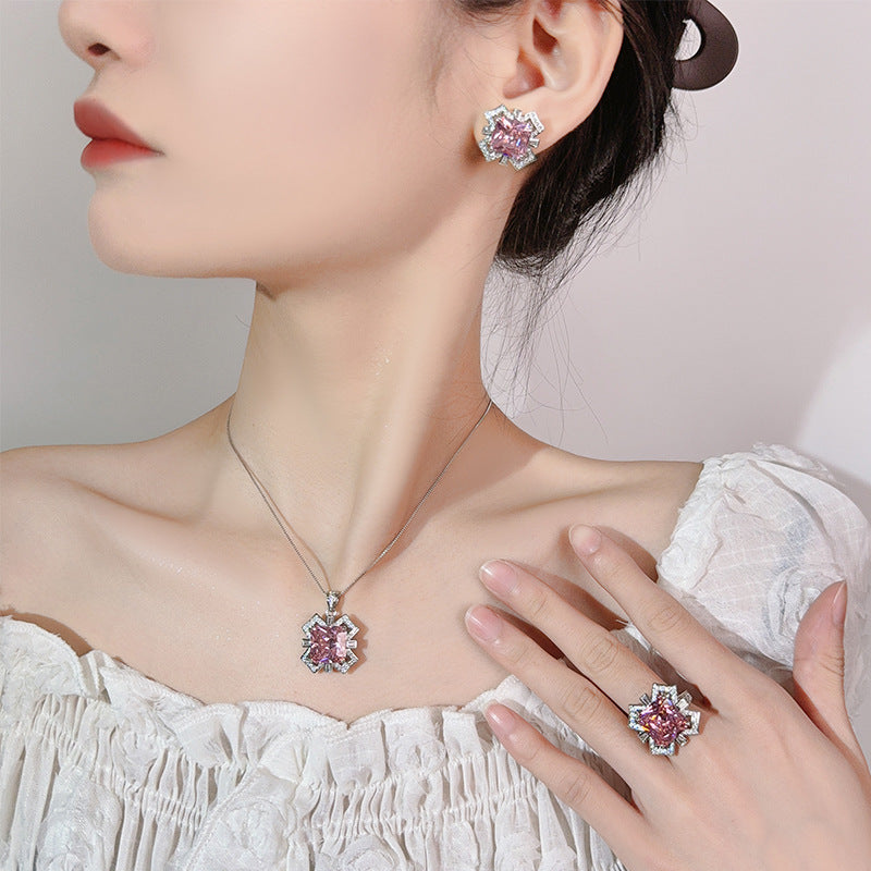 Colorful floral design powder zirconium copper alloy set