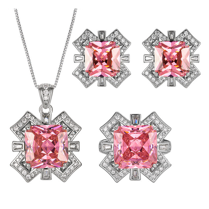 Colorful floral design powder zirconium copper alloy set