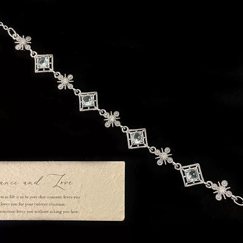 Topaz Sky Blue Zircon Copper Alloy Bracelet