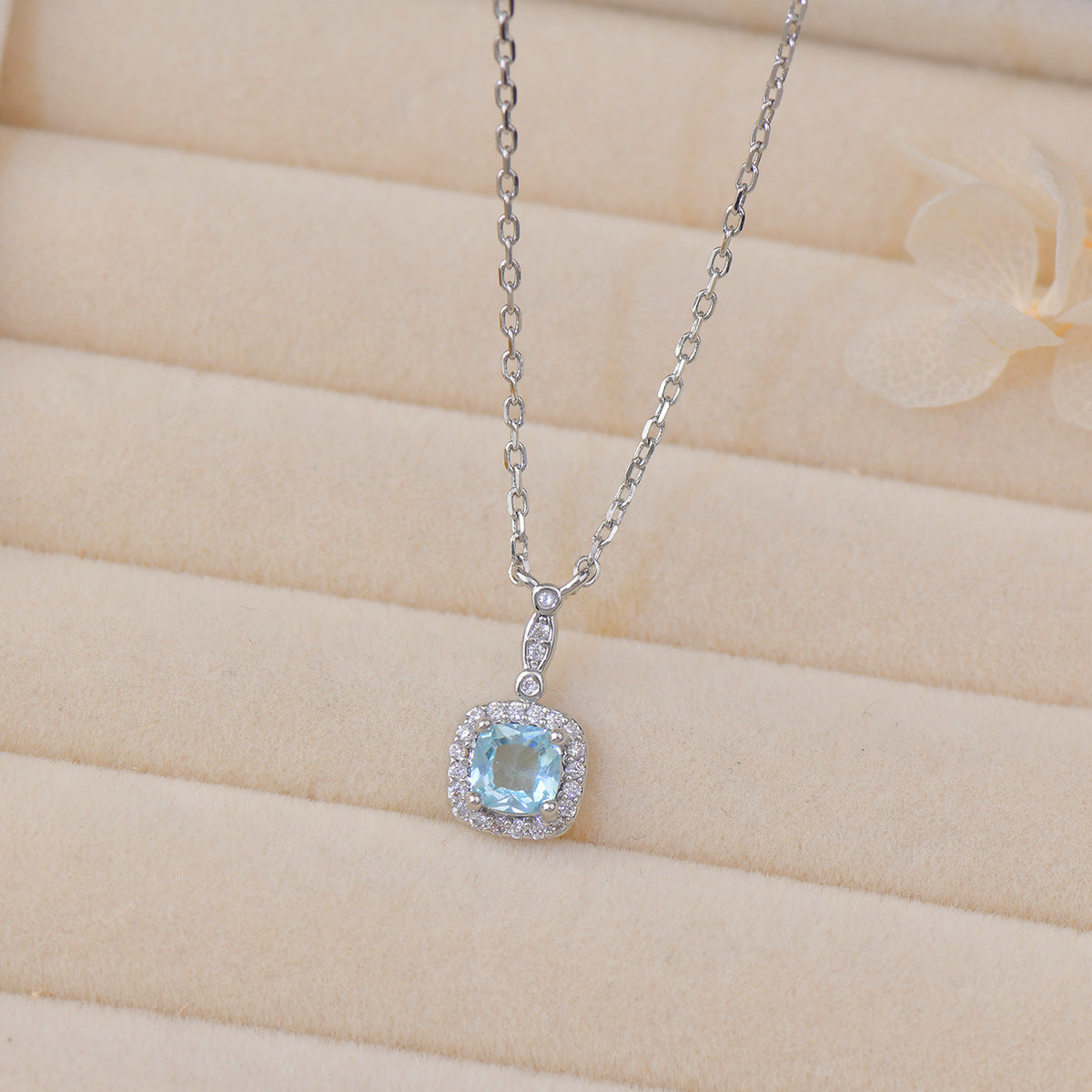 Mint Mambo Luxury French Necklace Set - Lake Blue Copper Alloy