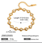 Zircon colorfast 18k gold stainless steel bracelet