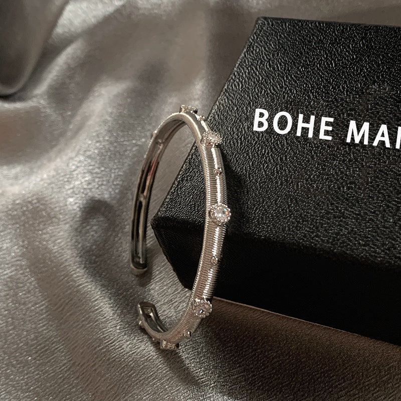 Brushed Zircon Bracelet Set