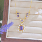 Purple Zircon Lavender Manor Series Butterfly Copper Alloy Set