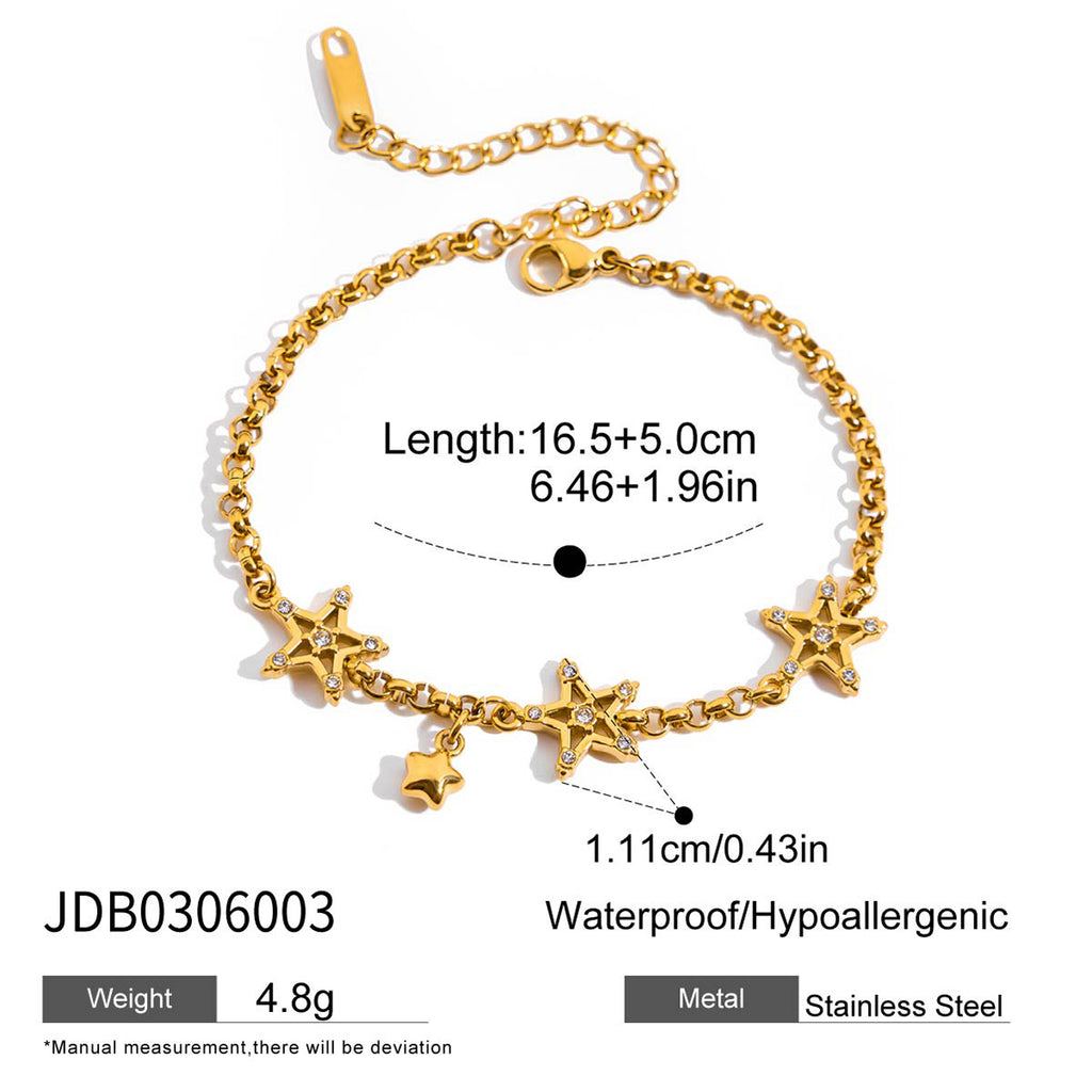High-quality stainless steel zircon bracelet that won't fade.