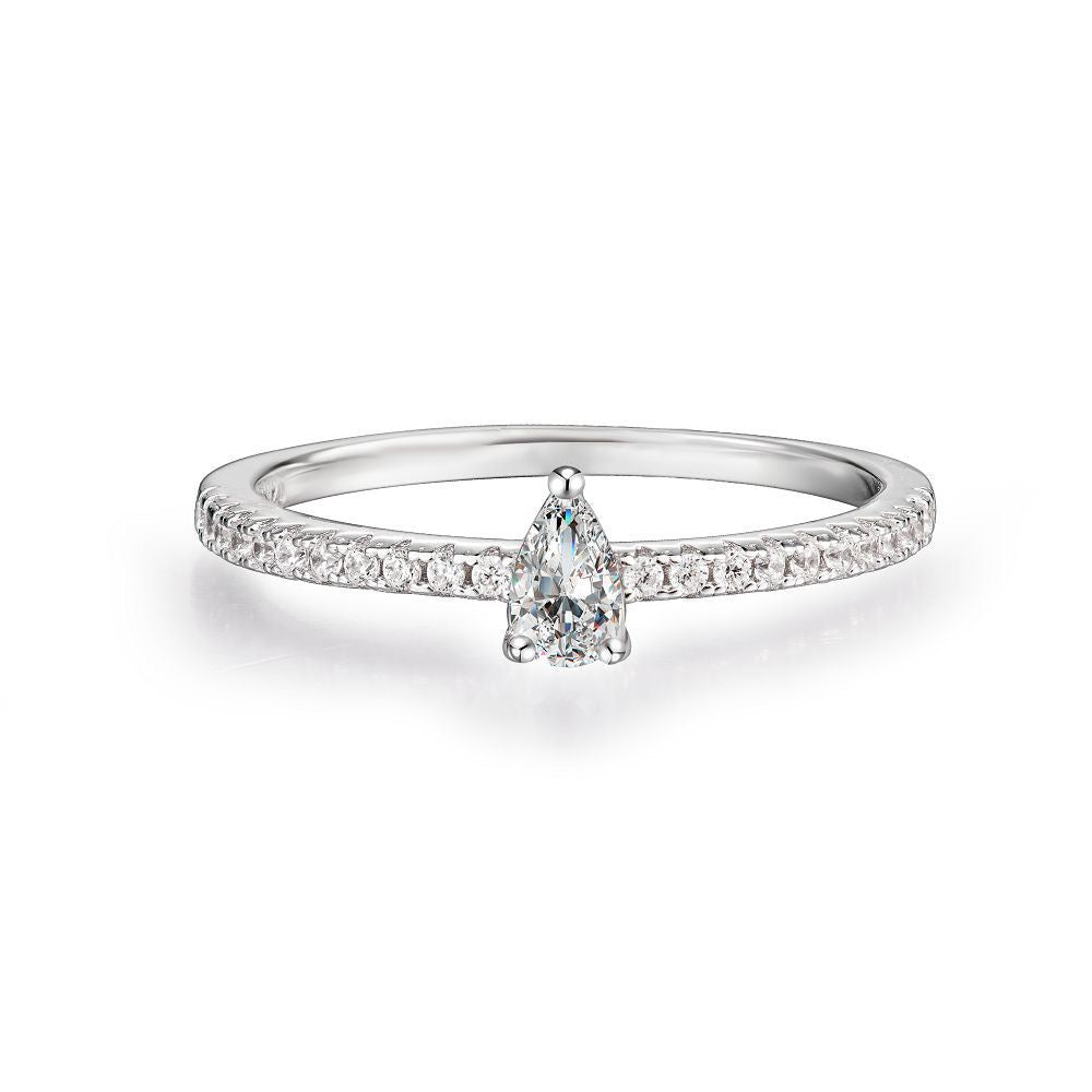 925 Sterling Silver High Carbon Diamond Full Diamond Stackable Ring