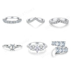 925 Sterling Silver High Carbon Diamond Full Diamond Stackable Ring