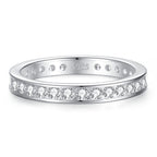 925 Sterling Silver High Carbon Diamond Full Diamond Stackable Ring
